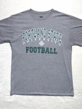 Vintage PSU Portland State Vikings Football T-Shirt Heather Gray Mens Size M